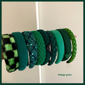 韩国INS风绿色系爱心增高发箍 皮质麻花盘发头箍少女气质甜美发饰