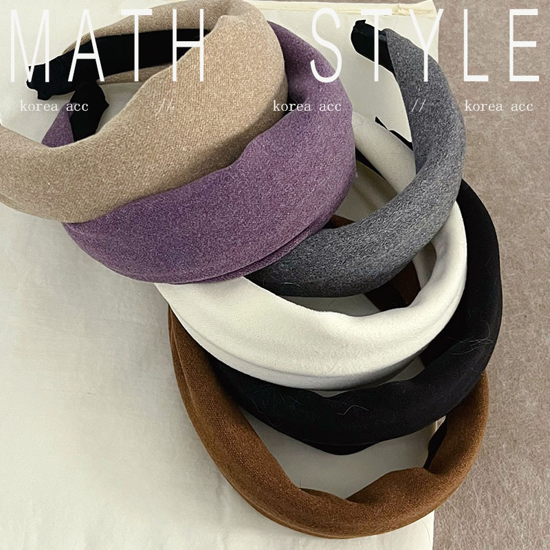 紫色绒面软糯针织宽边发饰