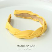 韩国东大门发箍 S型超仙气质简约纯色布艺发卡交叉编织麻花发箍新