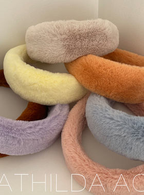 韩国东大门柔软顺滑气质仿皮草兔毛发箍气质网红宽边毛绒发饰发带