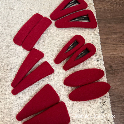 秋冬新年红毛呢几何发夹百搭高级