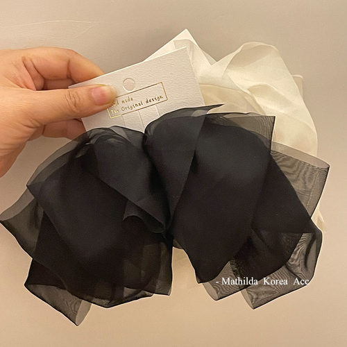 高级感蝴蝶结后脑勺高颅顶网纱