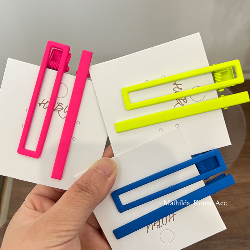 荧光色发夹韩国网红鸭夹发卡少女