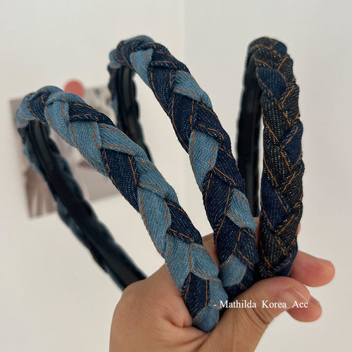牛仔麻花辫发箍女头箍压发卡发捆