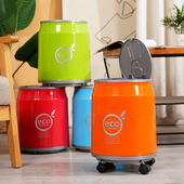 垃圾桶家用卧室双层带盖纸篓卫生间厕所垃圾桶可爱宿舍客厅带轮子