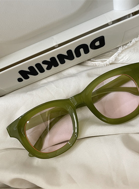 夏季少女牛油果绿色韩版太阳镜防紫外线学生浅茶色片元气穿搭墨镜