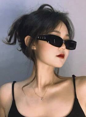 复古茶色蓝片墨镜土酷少女ins凹造型蹦迪潮人情侣闺蜜眼镜太阳镜