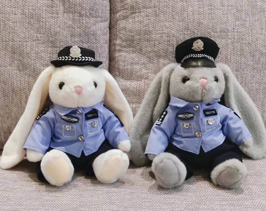 兔警官制服警兔子毛绒玩具公仔纪念品节日礼物礼品网红定制警察