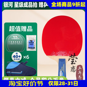 莹恋银河乒乓球拍单拍1只专业级六星七星八星兵乓球拍直拍横拍6星