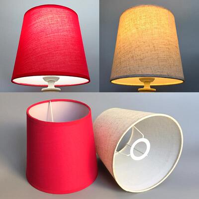亏本清仓台灯灯罩壁灯落地灯柔挡光护眼布艺E27接口红色灯具配件