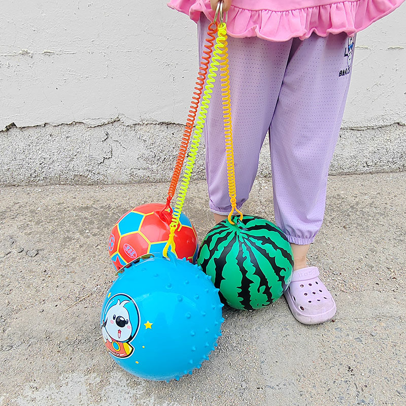幼儿园8寸带绳子的弹力球儿童弹簧链子按摩球宝宝吊绳西瓜球玩具,玩具/童车/益智/积木/模型,球类玩具/球类运动,淘宝优惠券,粉丝福利购,淘宝优惠卷