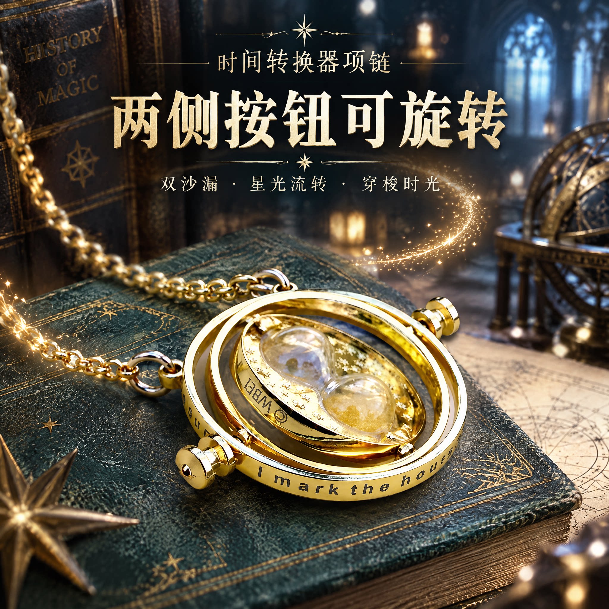 赫敏时光时间转换器项链哈利波特动漫手表/项链/饰品