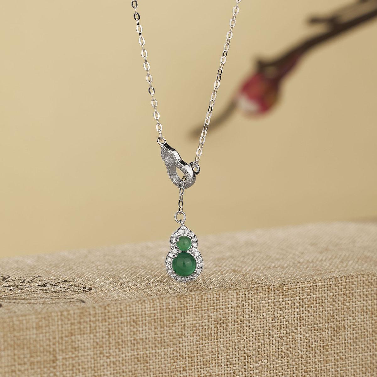 S925纯银新中式福禄项链