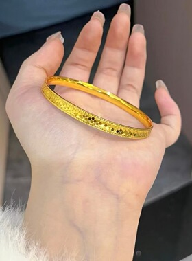 沙金首饰品龙鳞手镯女士高级感时尚单品百搭通勤款仿真金色碎冰冰