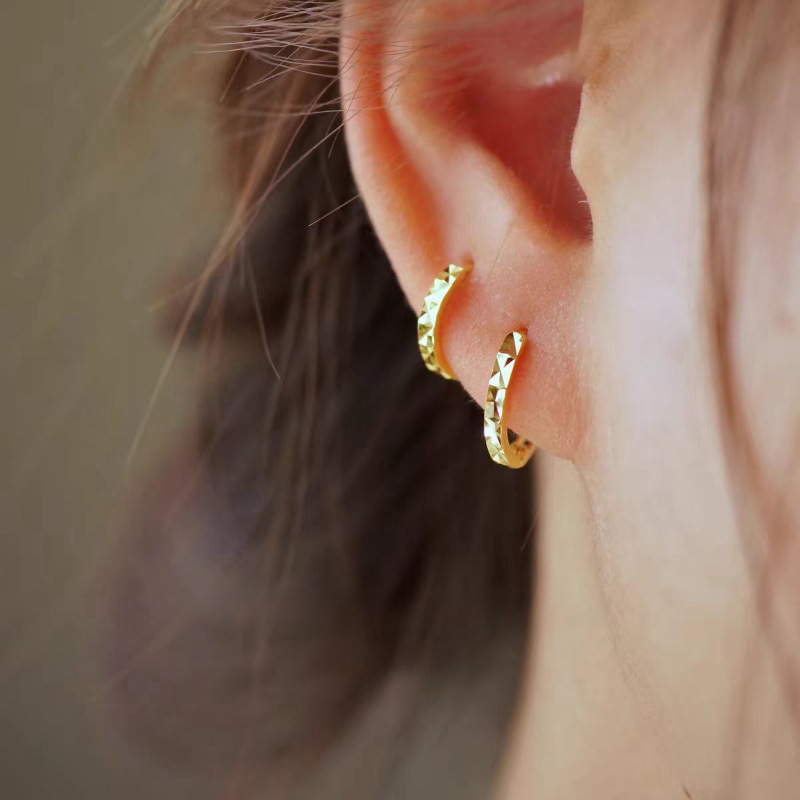 s925纯银菱形耳扣小众设计感