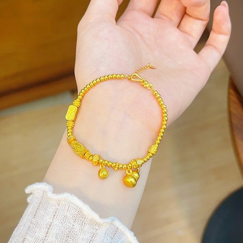 新中式古法沙金小葫芦手链