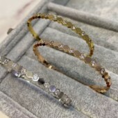 韩版 钛钢镶钻蜂巢蜂窝手镯女菱形几何简约钛钢手环小众设计ins潮