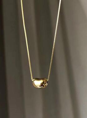 简约气质ins925纯银相思豆项链女冷淡风银豆豆新款高级感锁骨链潮