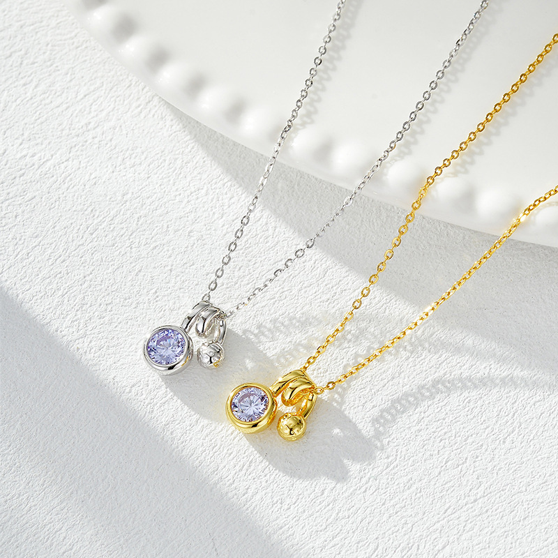 S925纯银锆石吊坠项链