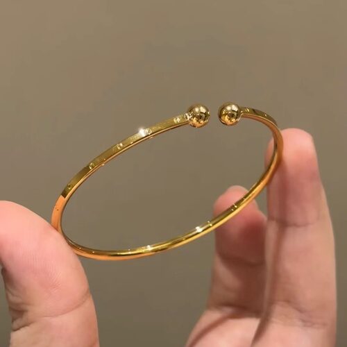 小众设计18K金手镯女简约轻奢