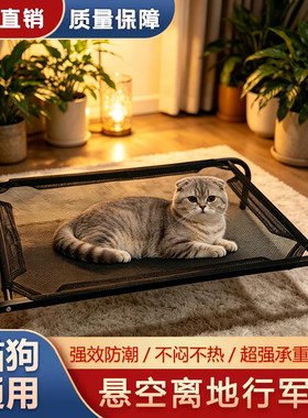 宠物猫狗通用行军床加粗承重钢架耐抓美短起司猫居家露营两用睡床