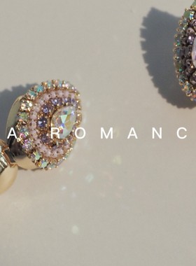 JaR 纯手工彩色宝石水晶耳饰精致高级小众设计耳环耳扣