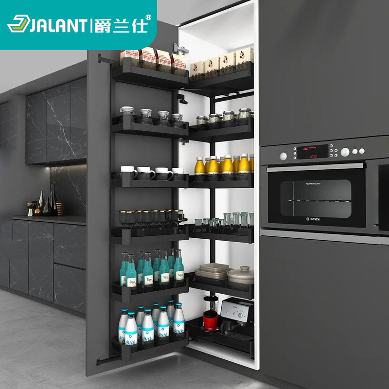厨房橱柜开门大怪物高柜厨房柜内置物架零食柜储藏收纳转角拉篮