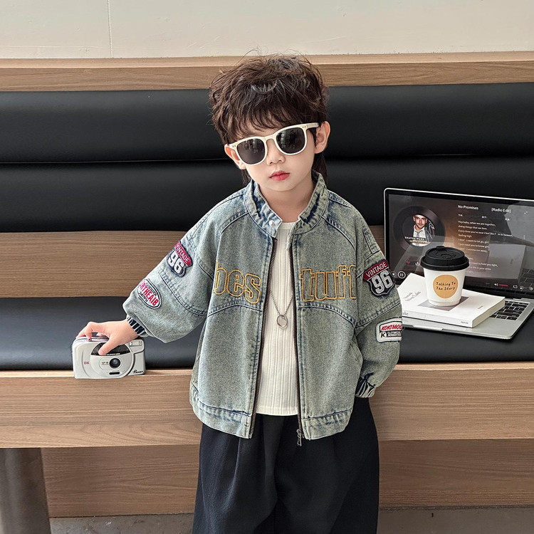 水洗方领拉链B类春秋儿童牛仔外套,童装/婴儿装/亲子装,淘宝优惠券,粉丝福利购,淘宝优惠卷