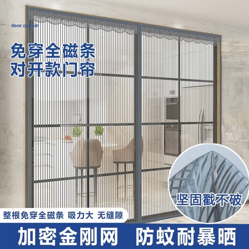 玻璃门防文餐饮店纱帘农村阳台纱窗防蚊门帘推拉门宿舍专用门帐XM - 封面