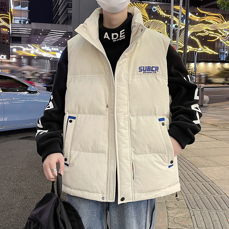 初高中学生羽绒棉马甲男孩青少年秋冬装马夹背心大童加厚棉衣外套