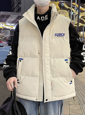 初高中学生羽绒棉马甲男孩青少年秋冬装马夹背心大童加厚棉衣外套