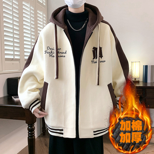 13初高中学生外套加厚棉衣12岁男孩帅气秋冬装15胖大童青少年夹克