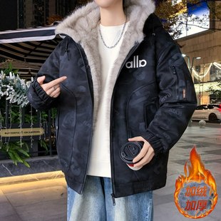 冬装 座山雕外套12岁男孩初中学生加厚棉衣15大童宽松棉袄休闲夹克