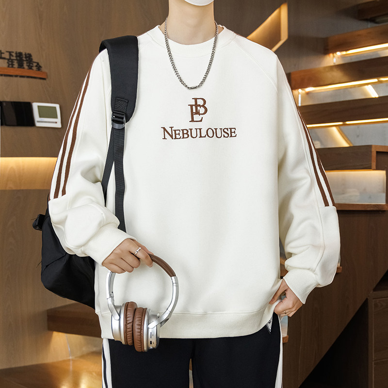 春秋季圆领卫衣男孩13初高中学生休闲运动15岁大童男装打底衫上衣