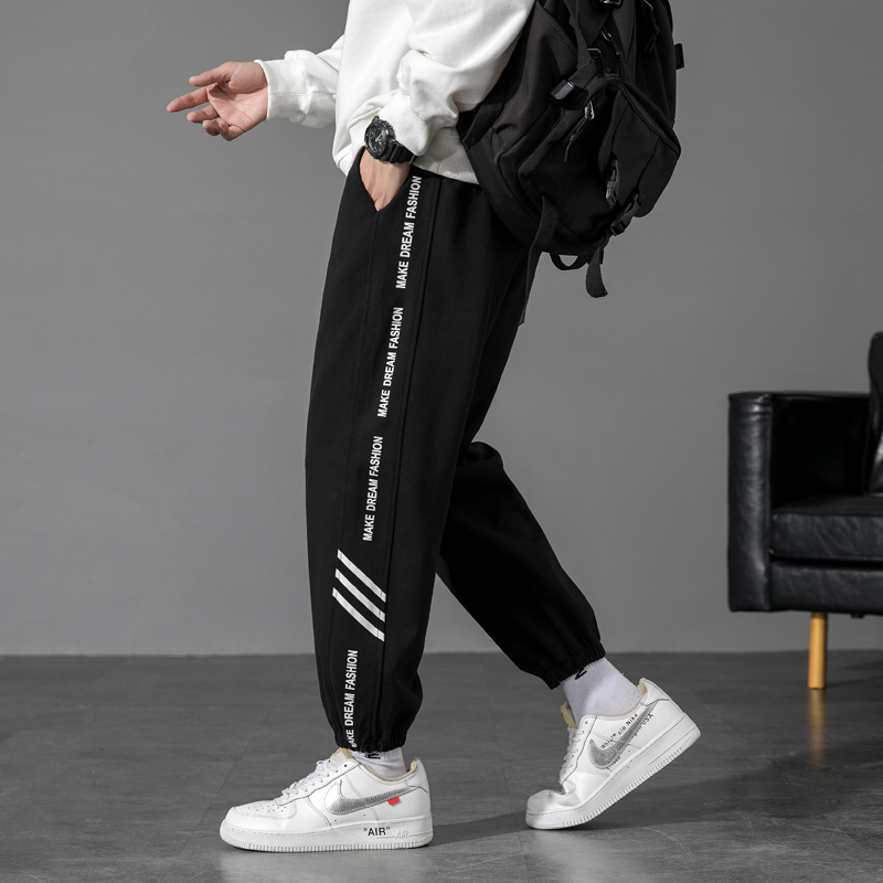 秋冬装加厚运动休闲裤12初中学生14男孩束脚裤15岁青少年加绒卫裤