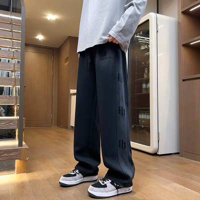 春秋款青少年裤子男孩学生纯棉运动卫裤束脚大童男装直筒休闲长裤