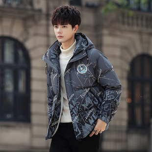 青少年短款羽绒棉衣服12岁男孩初中学生加厚外套大童冬装潮牌棉袄