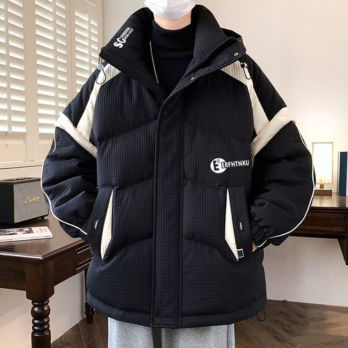 潮牌棉服冬季加厚连帽羽绒棉衣