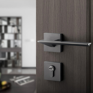 磁吸静音室内木门锁整套高档卧室分体式 房门锁全套卫生间厕所门锁