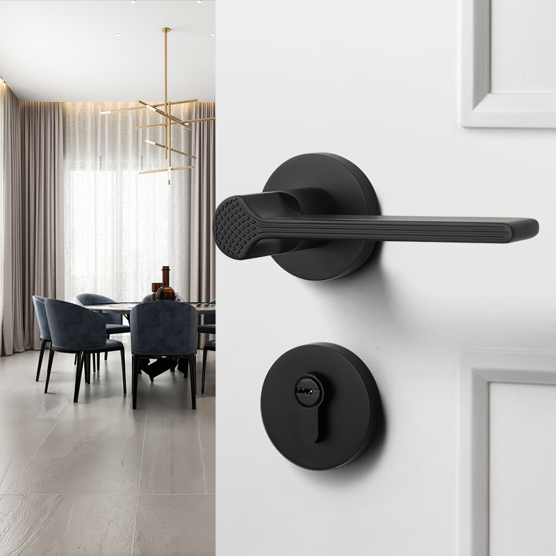 酷隆铝包铜分体锁磁吸静音门锁