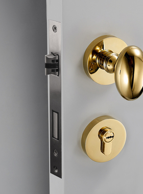 酷隆磁吸静音分体锁室内卧室门锁具通用型门把手圆球形隐形单面锁