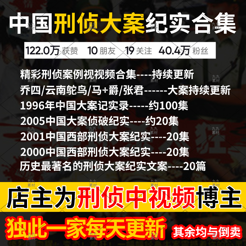 中国西部大案破案重案刑侦纪实纪录片文案视频素材库全集高清法制 商务/设计服务 设计素材/源文件 原图主图