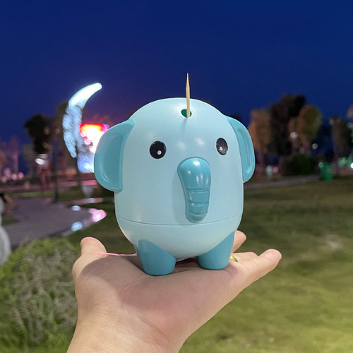 小象创意按压式自动弹牙签盒卡通