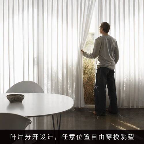 会自由调光的电动梦幻帘客厅阳台落地窗遮光垂直白纱帘竖百叶窗帘