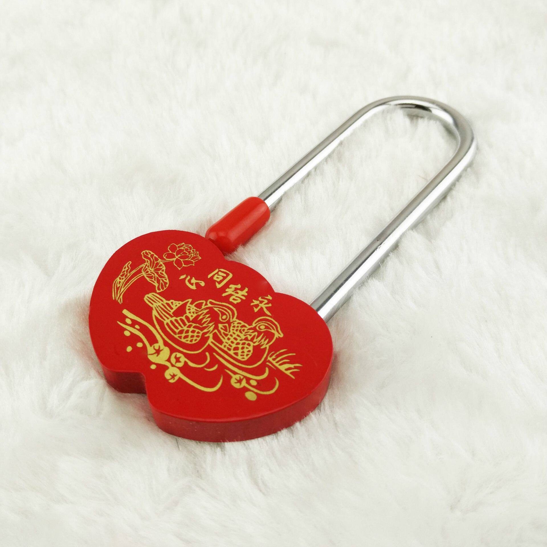 彩色diy同心锁可刻字男女情侣连心锁韩国首尔塔旅行纪念手工