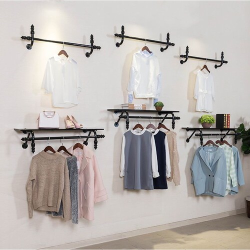铁艺服装店衣架 展示架风车吊架正挂侧挂组合服装壁挂 外贸展示架