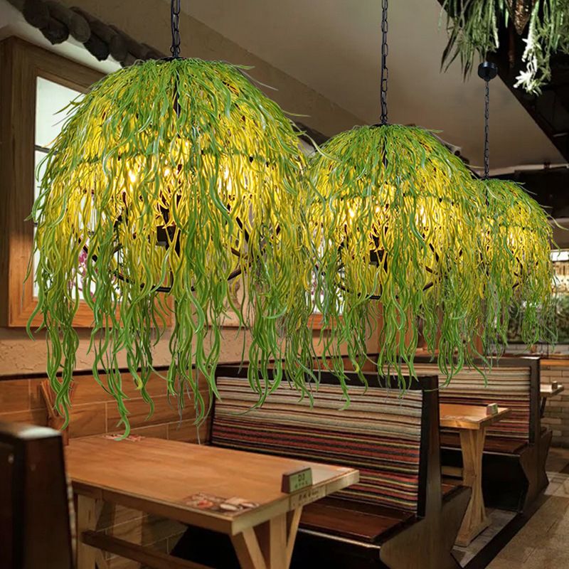 东南亚植物吊灯工业风餐厅吊灯中山灯具饭店餐桌酒吧火锅店装饰灯
