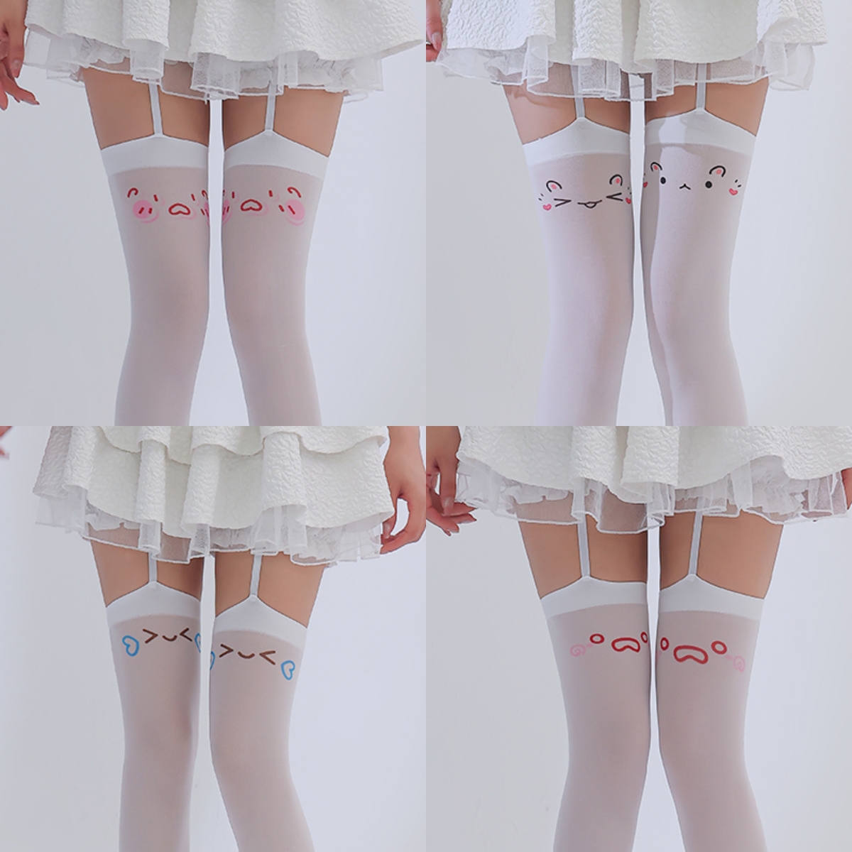 日系可爱卡通吊带袜女春夏季