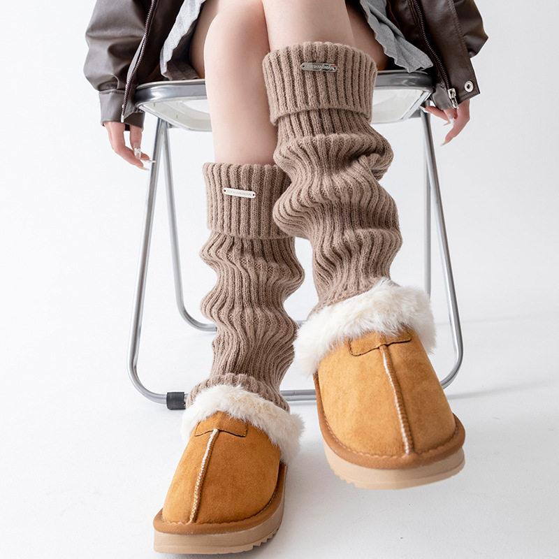 复古y2k金属标袜套女秋冬保暖针织腿套jk堆堆袜搭配雪地靴加厚,女士内衣/男士内衣/家居服,中筒袜,淘宝优惠券,粉丝福利购,淘宝优惠卷