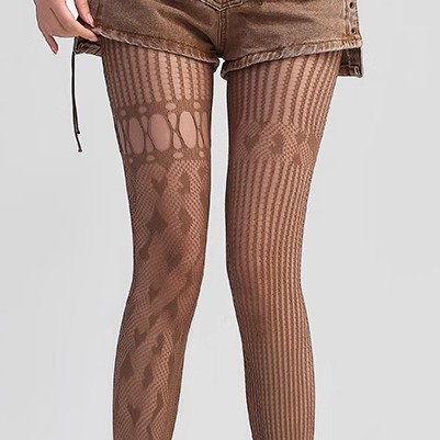 性感辣妹连裤网袜春夏薄爱心镂空